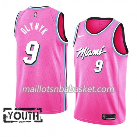 Maillot Enfant Miami Heat Kelly Olynyk 9 2018-19 Nike Rose Swingman